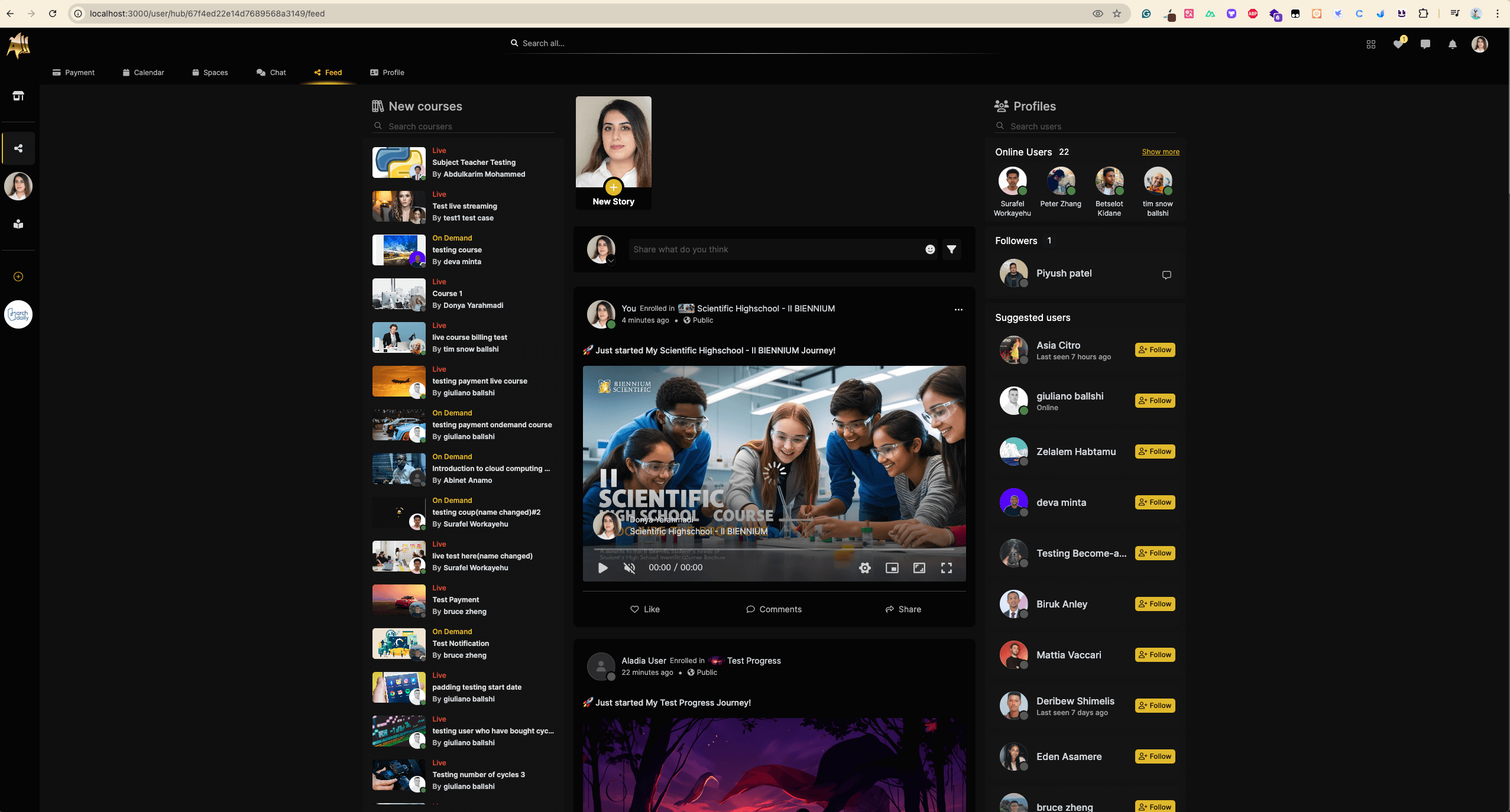 Plataforma de ensino online Aladia screen